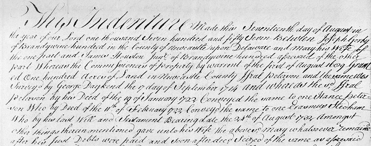 1757 Joseph Gorby Deed